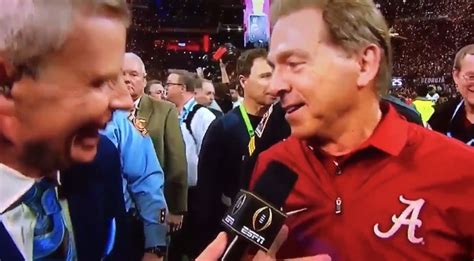 Nick Saban Takes Control Of Post Game Espn Interview And Asks The