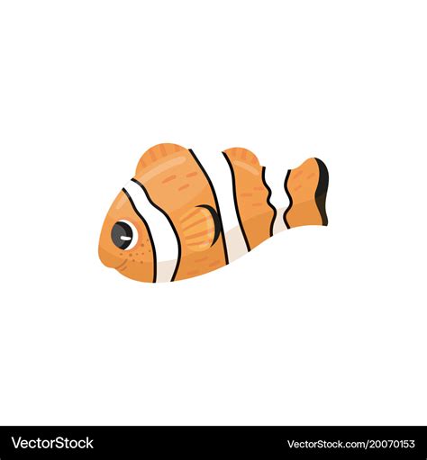 Cartoon Character Of Clownfish Anemone Fish In Vector Image