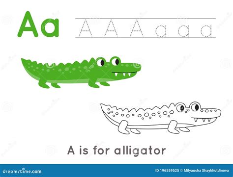 Alligator Alphabet Fun Cartoon Vector Illustration Cartoondealer