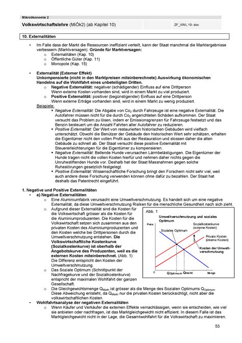 ZF VWL 10 Zürcher Hochschule für Angewandte Wissenschaften