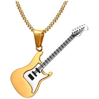 Vente Pendentif Guitare Lectrique En Acier Dor Et Argent