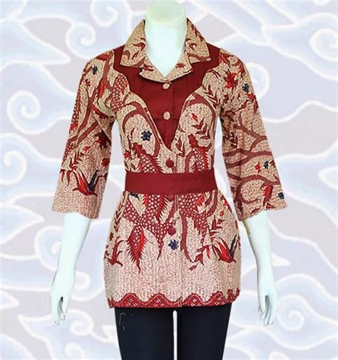 Jual Baju Atasan Blus Batik Wanita Modern Model Terbaru Online