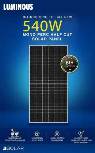 Luminous Mono PERC Panel 24V At Best Price In Gurgaon ID 26605232562