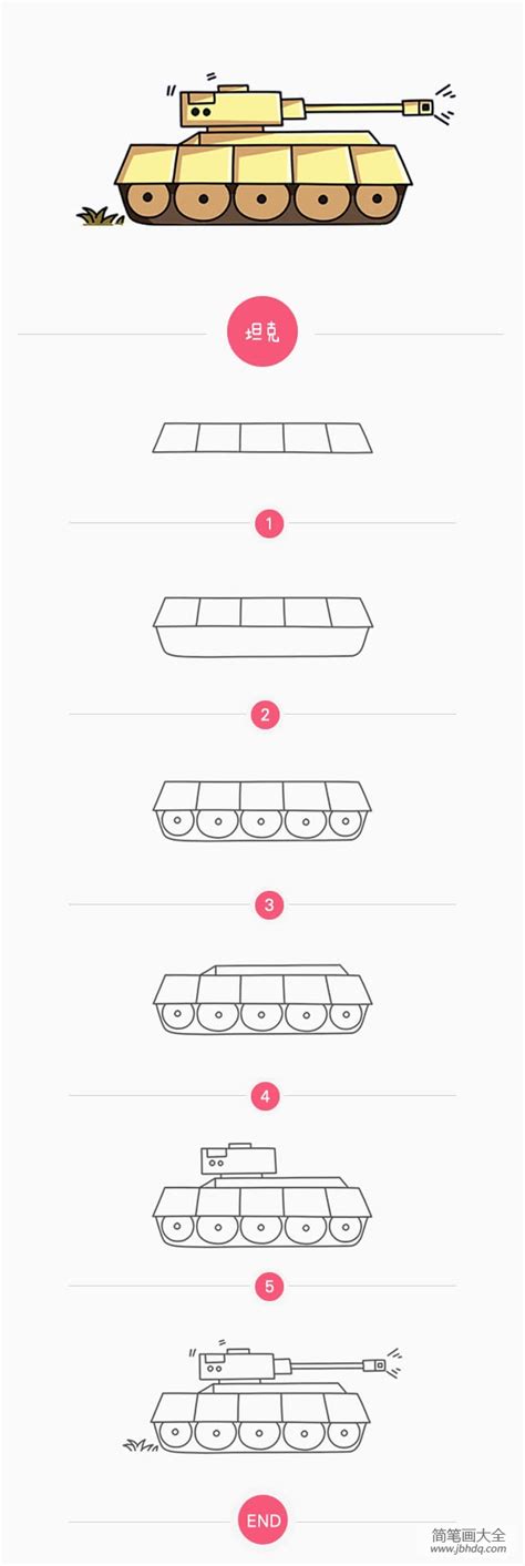 坦克的简笔画画法 学院 摸鱼网 Σっ °Д °っ 让世界更萌~