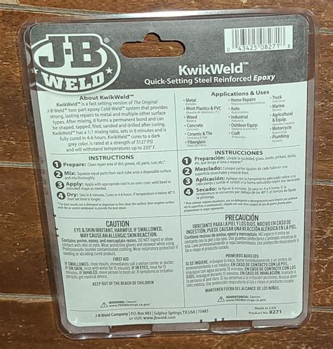 J B Weld Kwikweld Quick Setting Steel Reinforced Epoxy Strength