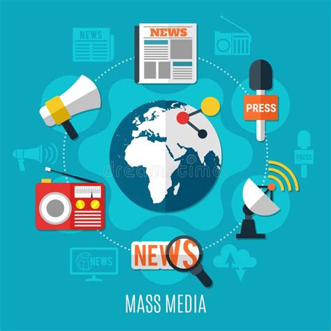 Mass Media Design Concept Stock Vector Illustration Of Contemporary