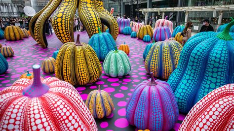 Louis Vuitton X Yayoi Kusama Dancing Pumpkin Art In Bangkok