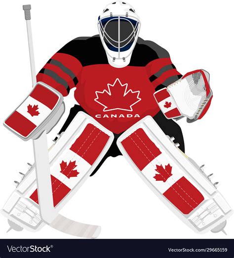 Canada Hockey Goalie In Red Dress On White Vector Image