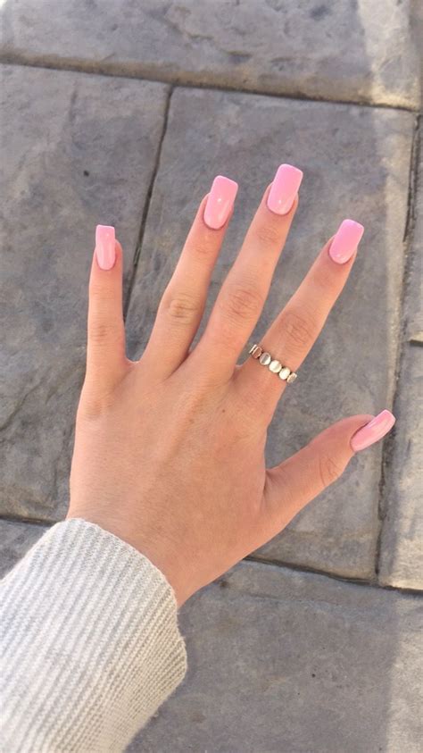 Square Long Light Pink Acrylic Nails Goimages Box