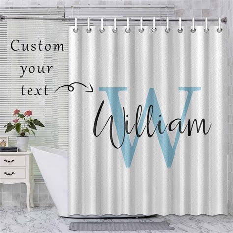 Monogrammed Shower Curtain Etsy