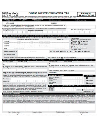 Free Transaction Form Samples In Pdf Ms Word