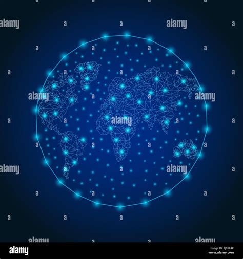 Mappa Del Mondo Con Punti Di Illuminazione Mappa Della Terra