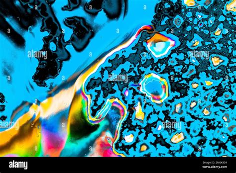 Colorful Paint Bubbles On A Glass Stock Photo Alamy