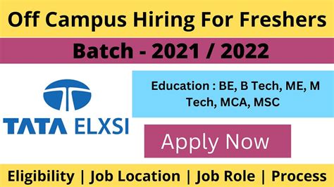 Tata Elxsi Off Campus Recruitment Online Registration 2022 Batch