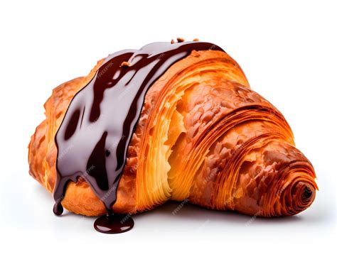 Premium Photo Chocolate Croissant Isolated On White Background