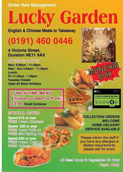 Menu At Dunston Lucky Garden Fast Food Gateshead