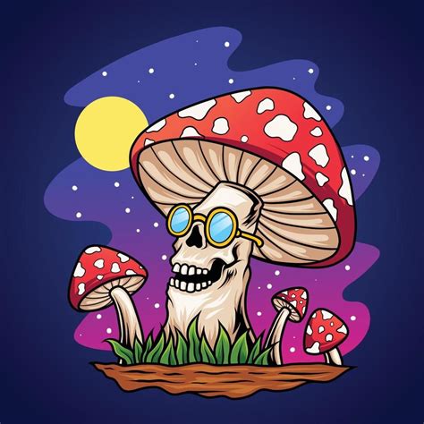 Trippy Skull Mushroom Cartoon Mushroom Drawing Trippy Cartoon