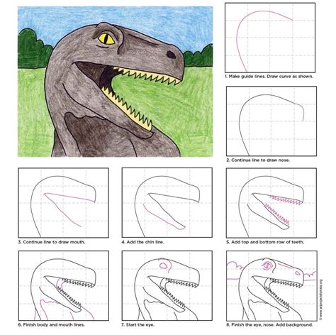 How To Draw A Dinosaur T Rex Dinosaur Drawing Simple Campgase