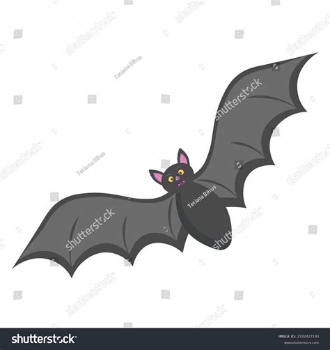 Cute Bat On White Background Vector Stock Vector (Royalty Free ...