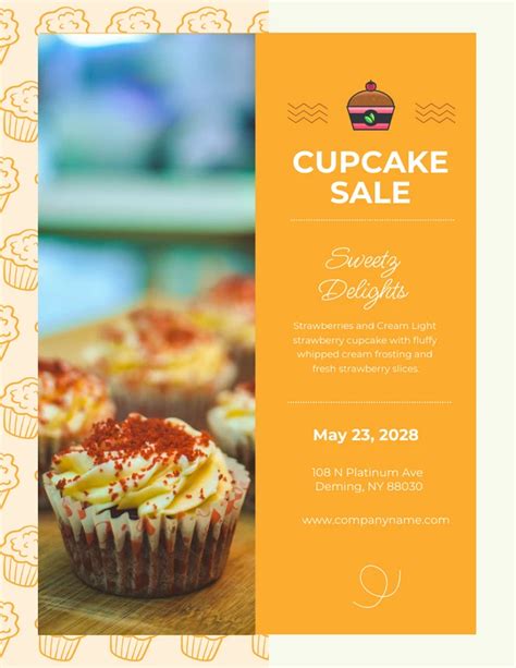 Cupcake For Sale Flyer Template Venngage