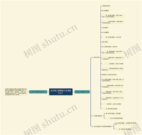 应付职工薪酬会计分录是什么？思维导图编号p2323047 Treemind树图