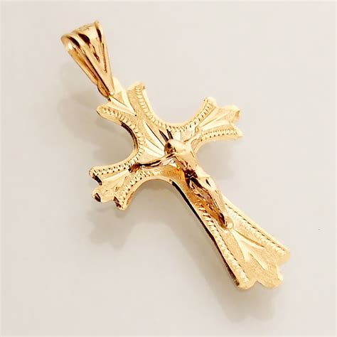 Pingente Crucifixo Ouro K Amarelo Masculino Jesus Cruz R No