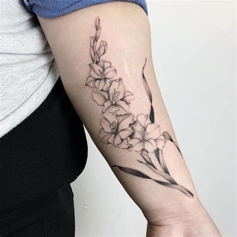 Gladiolus Shoulder Tattoo