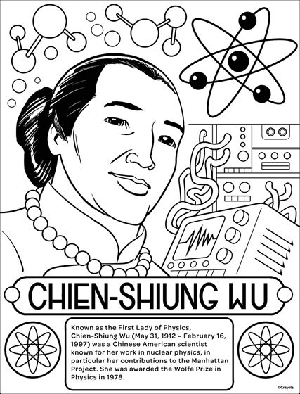 Physicist Chien Shiung Wu Coloring Page | crayola.com