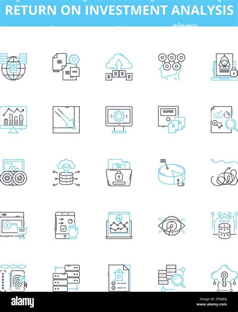 Return On Investment Analysis Vector Line Icons Set ROI Analysis