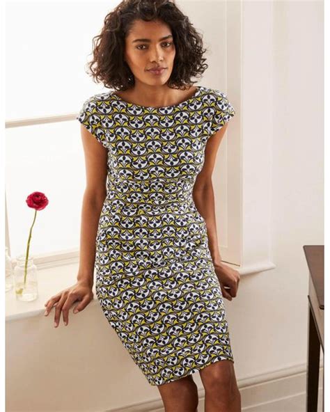 Boden Florrie Jersey Dress Olive Oil In Yellow Lyst