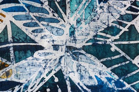 Geometry Hot Batik Background Texture Handmade On Silk Abstract
