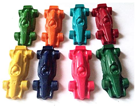 Car crayons set of 8 racing car crayons Car wax Crayons