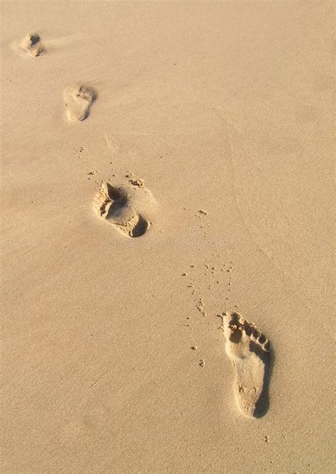 Empreintes De Pas Dans Le Sable Image Stock Image Du Humain Seaside