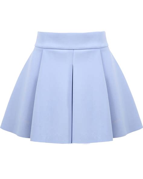 Blue High Waist Ruffle Flare Skirt Blue Skirt Flare