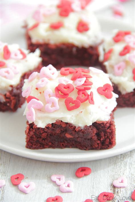 Red Velvet Brownies With Cream Cheese Frosting Eat Drink Love