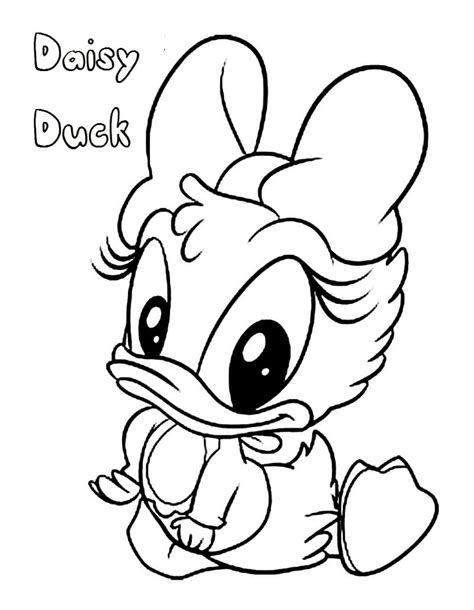 cute baby daisy duck coloring page  print  color