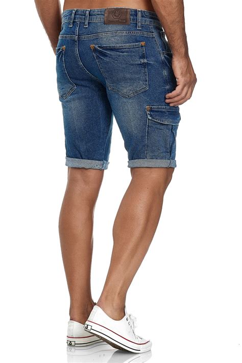 TAZZIO Jeans Shorts Slim Fit Herren Cargo Hose Stretch Bermuda