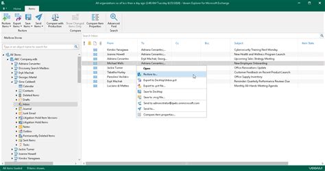 Step Launch Restore Wizard Veeam Backup Explorers Guide