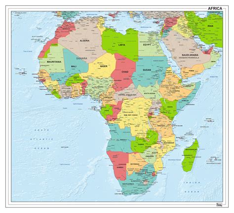 Digitale Kaart Afrika Staatkundig Kaarten En Atlassen Nl