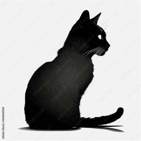 Black cat silhouette clipart, vector illustration. Generative AI. Stock ...