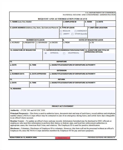 Formal Leave Application Form Sample Master Template