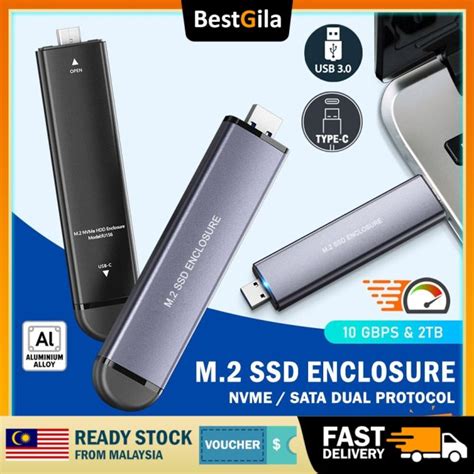 BestGila Malaysia 10Gbps NVME M 2 SSD Enclosure MALE Portable Type C