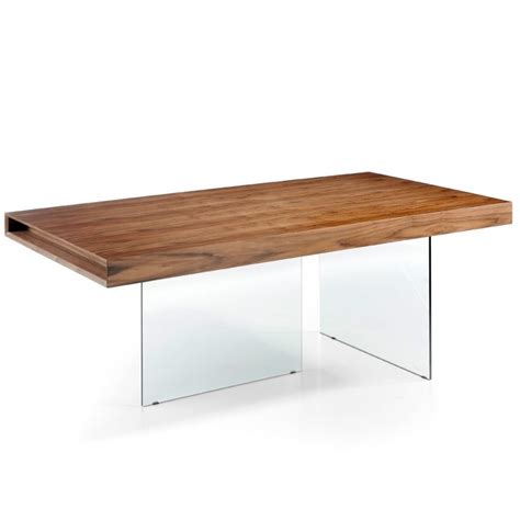 Mesa Comedor Fantasy X Madera Nogal Cristal Centrolandia