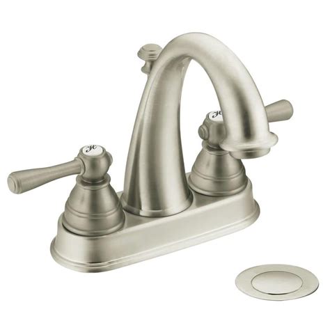 Shop Moen Kingsley Brushed Nickel 2 Handle 4 In Centerset Watersense