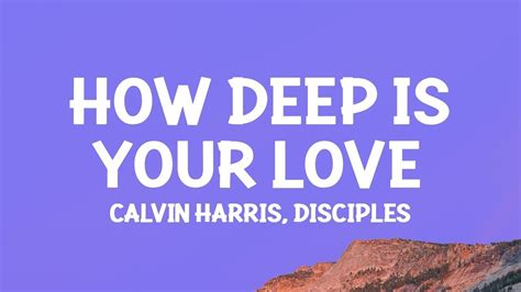 Calvin Harris And Disciples How Deep Is Your Love Lyrics 1 Hour