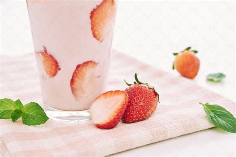 Strawberry Milkshake Stock Photos Motion Array