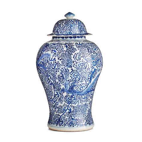 Intricate Lidded Urn Blue And White Ceramic Pottery And Home Décor Urns