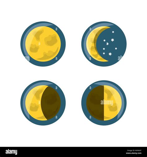 Dise O De Fases Lunares Amarillo Imagen Vector De Stock Alamy