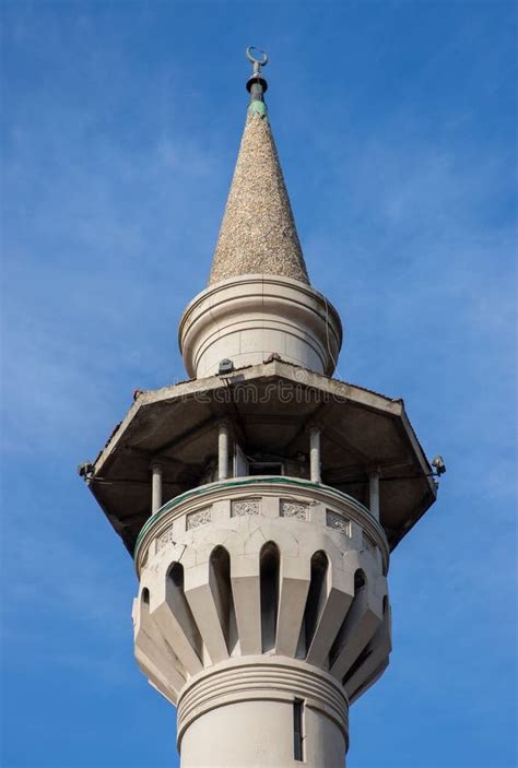 Shot Of The Tower Of The Grand Mosque In Constanta Romania Stock Image