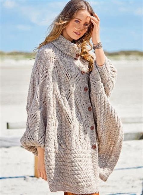 Womens Poncho Hand Knitted Poncho Winter Clothing Knitted Poncho